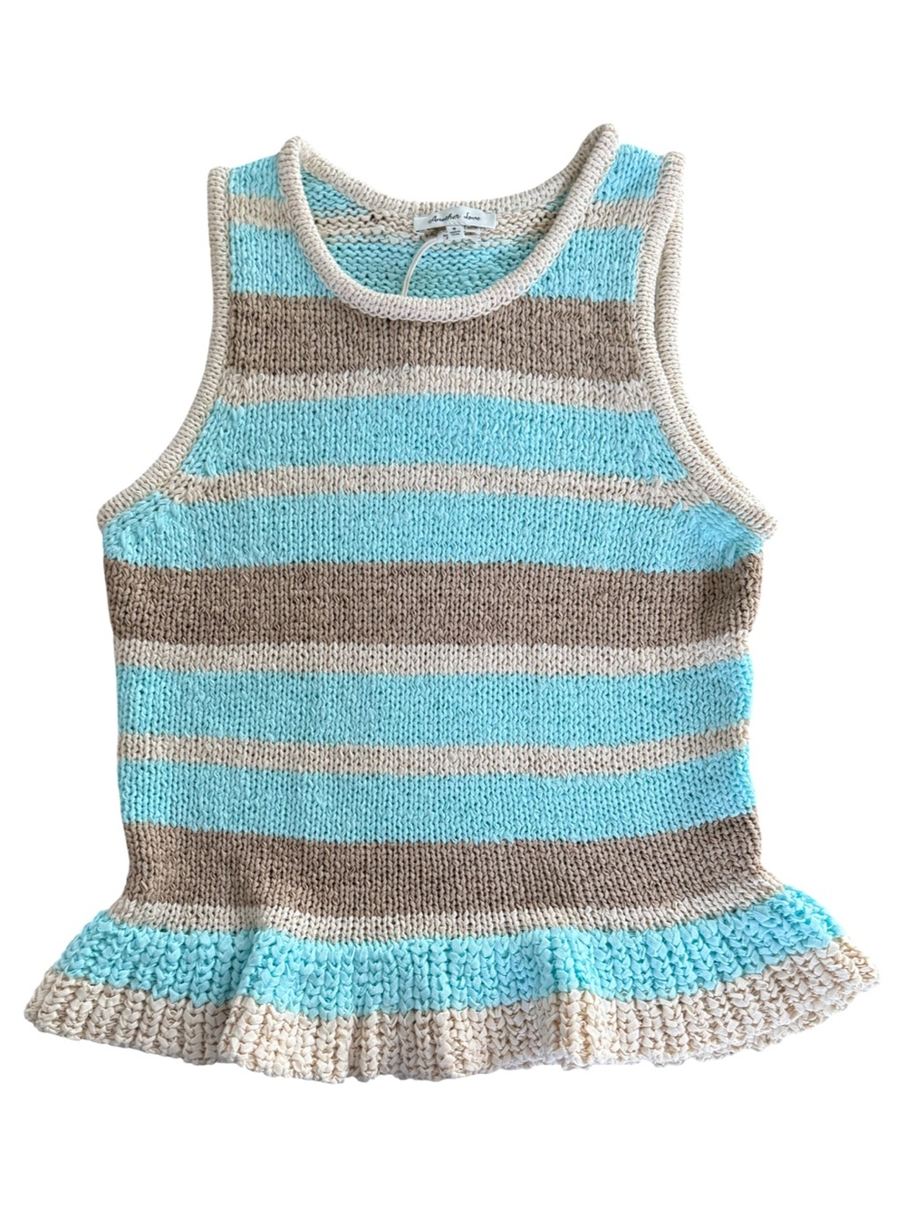 Another Love Jenna Peplum Crewneck Sleeveless Tank Sweater NWT Size S